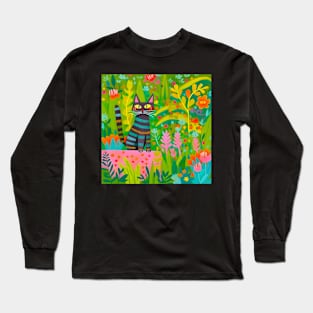 Cat  in the garden Long Sleeve T-Shirt